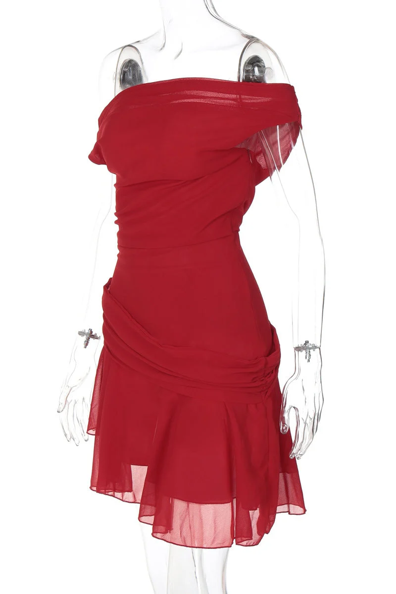 Matilde® | One-Shoulder Chiffon Mini Dress - Image 12