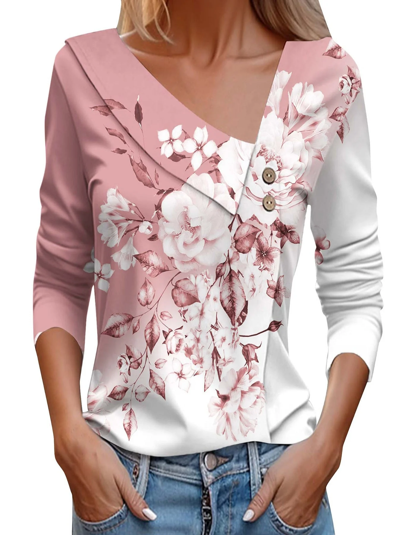 Matilde® | Women'S Blouse Shirt With Floral Appliqu�� And Modern Button Details - Image 10