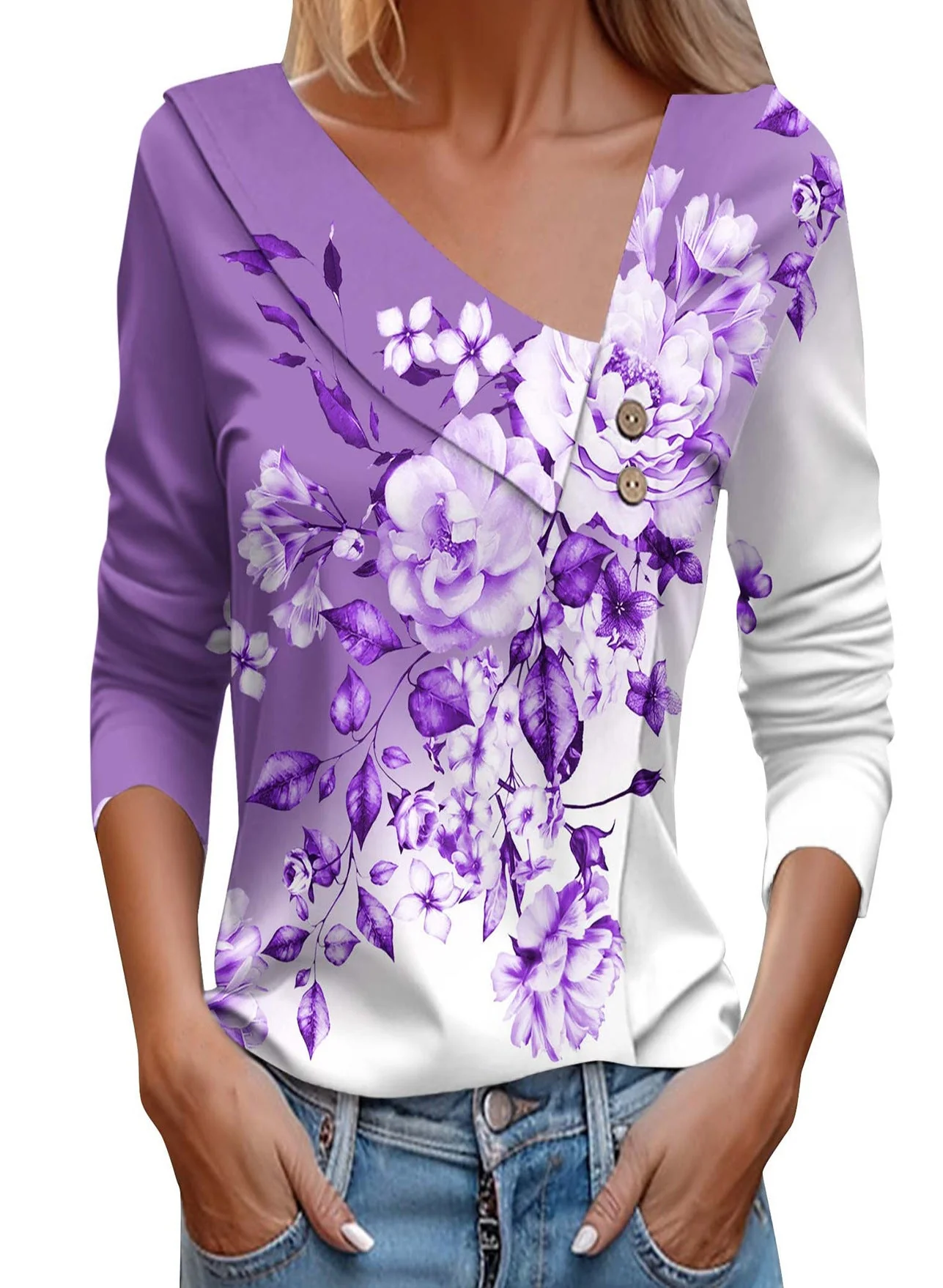 Matilde® | Women'S Blouse Shirt With Floral Appliqu�� And Modern Button Details - Image 7