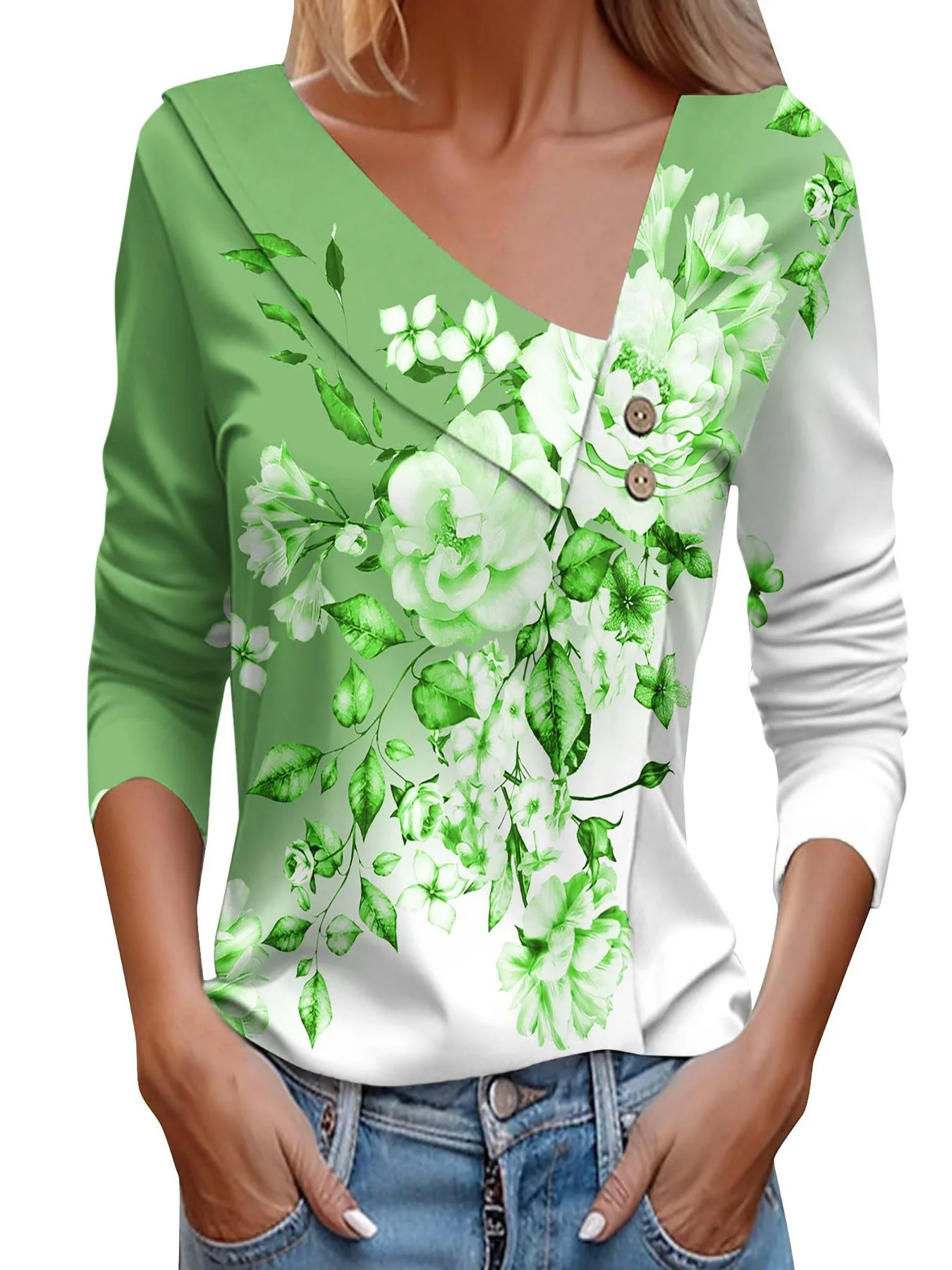 Matilde® | Women'S Blouse Shirt With Floral Appliqu�� And Modern Button Details - Image 8
