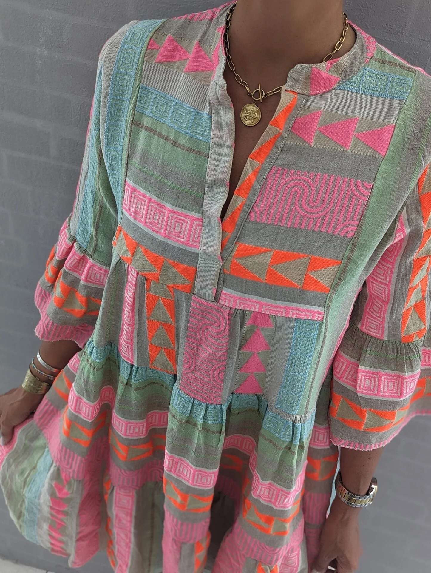 Megan® | Bohemian Dress With Ethnic Print - Image 4