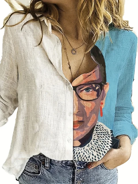 Meghan® | Blouse With Abstract Face Print - Image 8