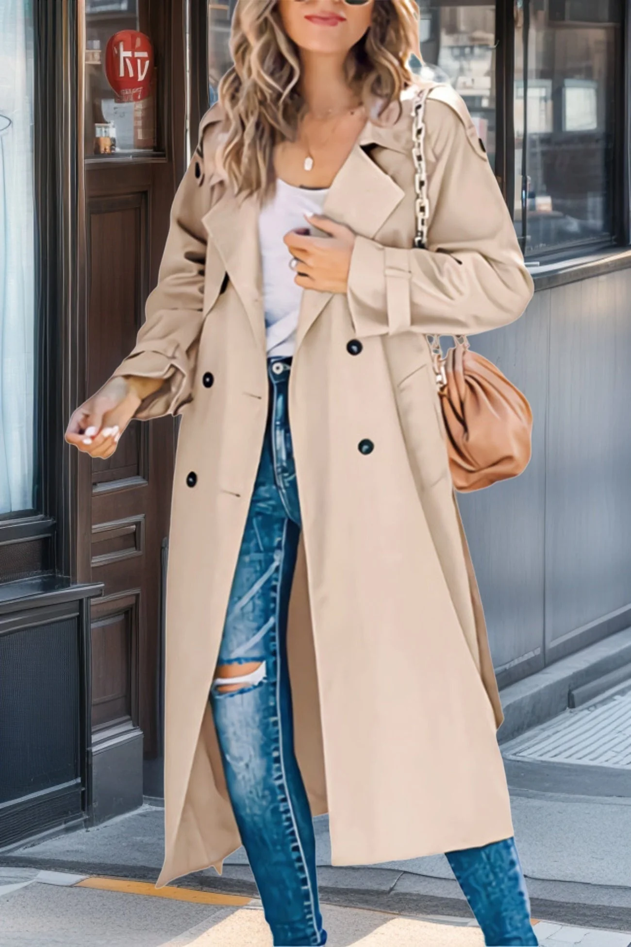 Melanie | Double-breasted retro trench coat - Image 4
