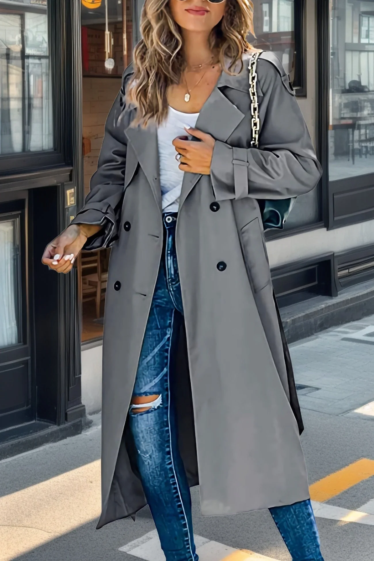 Melanie | Double-breasted retro trench coat - Image 5