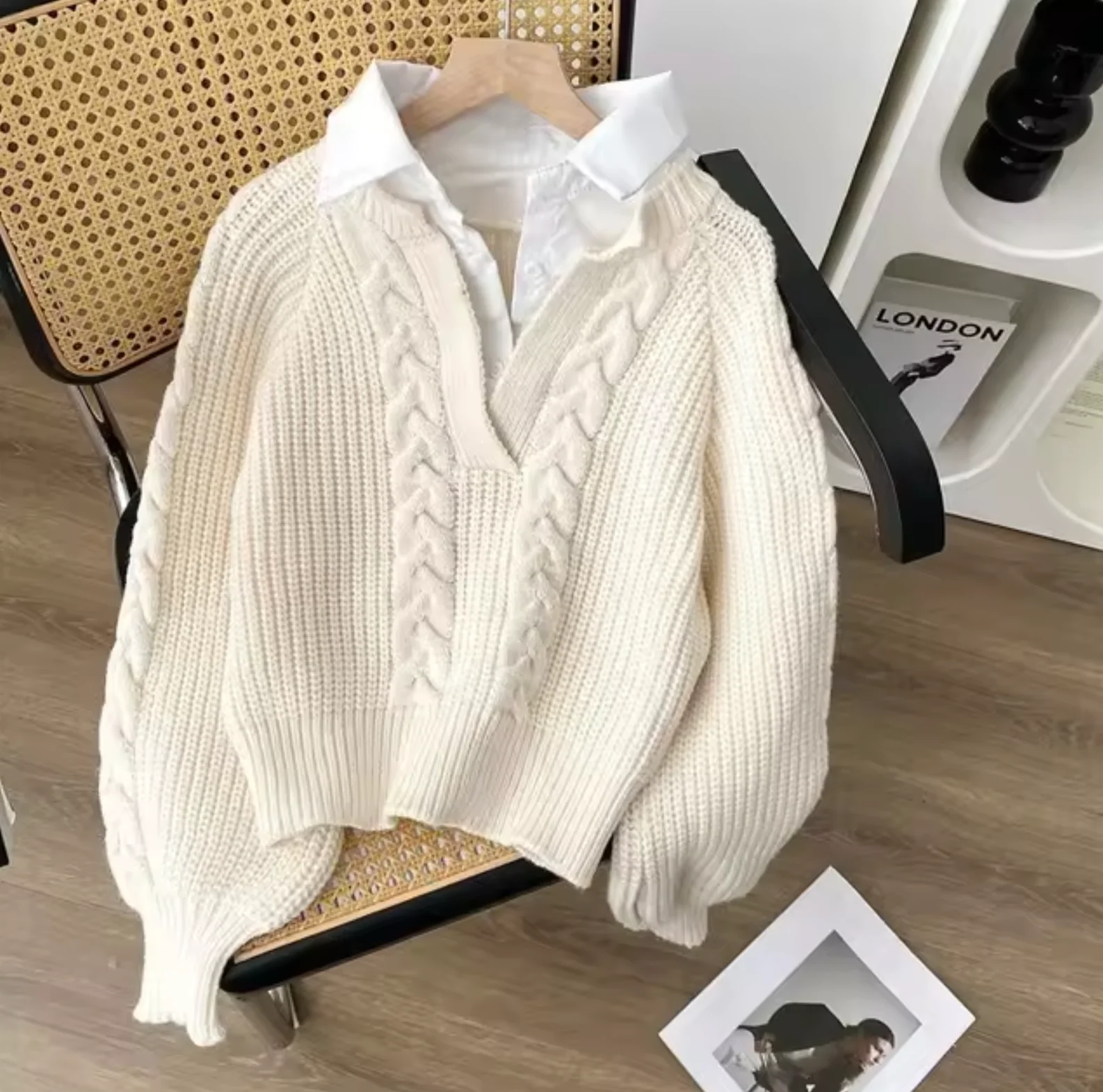 Melanie | Knitted sweater with collar - Image 4