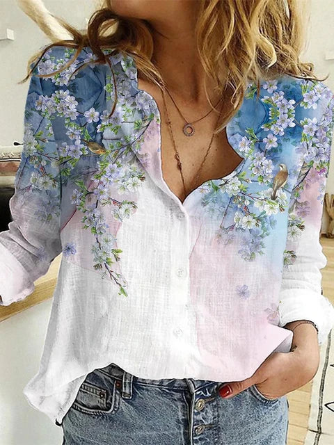 Melanie® | Printed Casual Loose Long Sleeve Blouse - Image 6