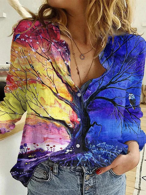 Melanie® | Printed Casual Loose Long Sleeve Blouse - Image 7