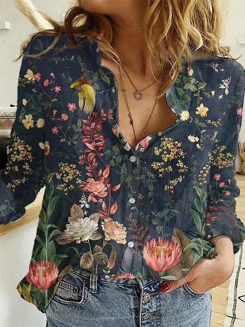 Melanie® | Printed Casual Loose Long Sleeve Blouse - Image 9
