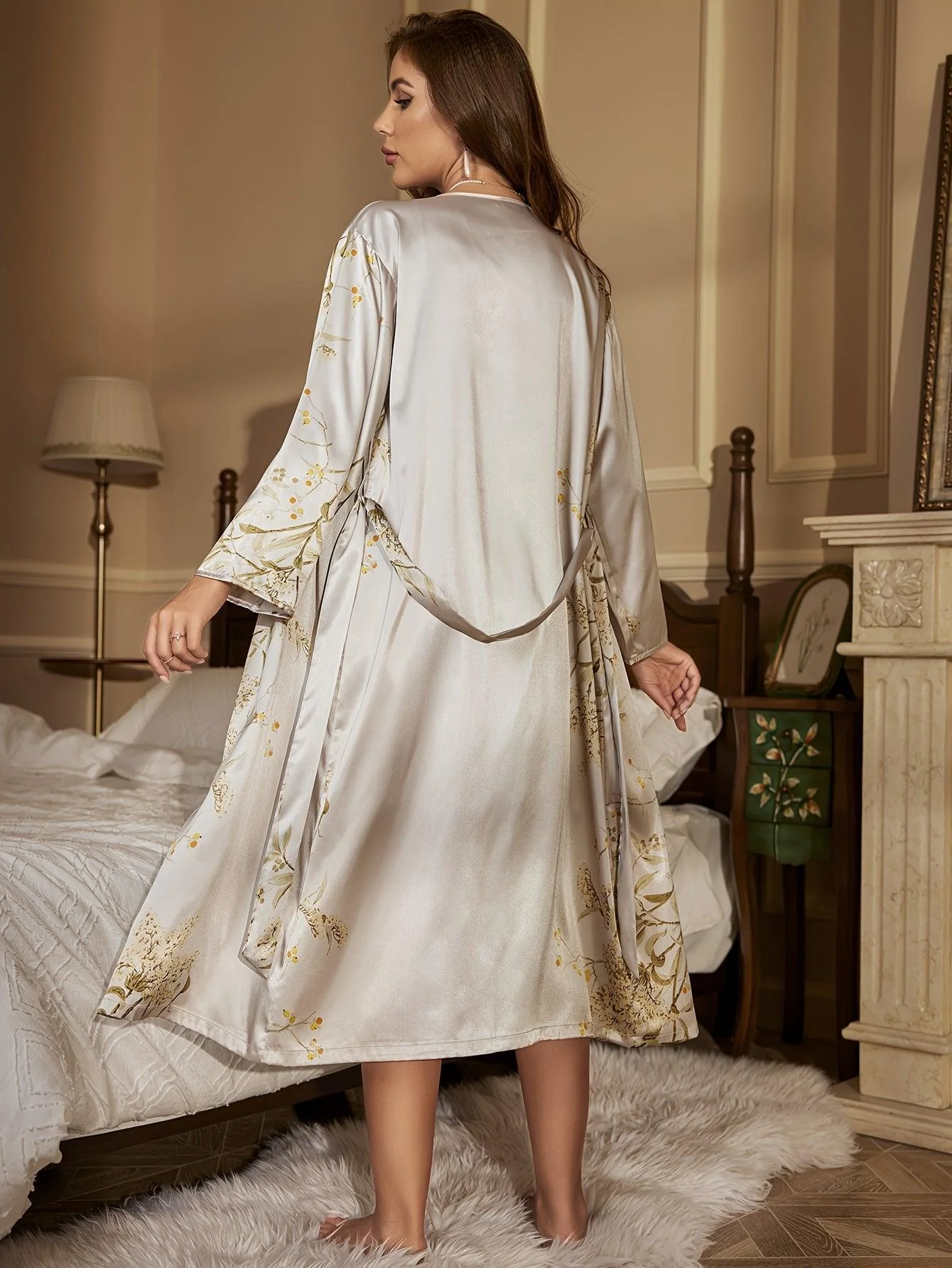 Melina® | Elegant long women's nightdress set 2-piece - Image 7