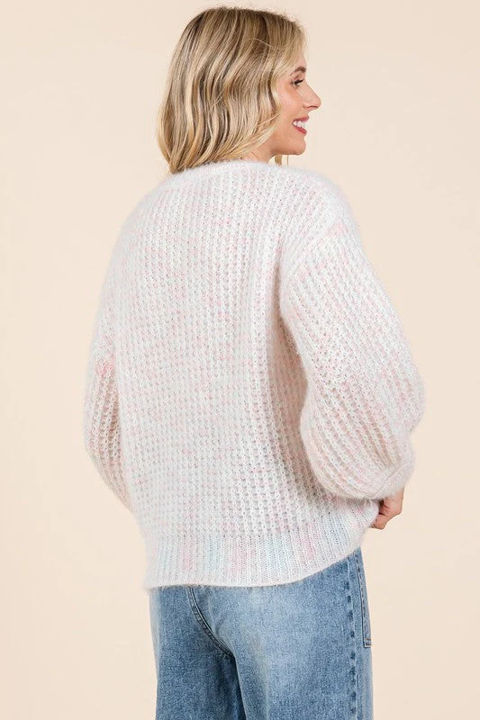 Melina | Heavy knit sweater with bow embroidery - Image 11