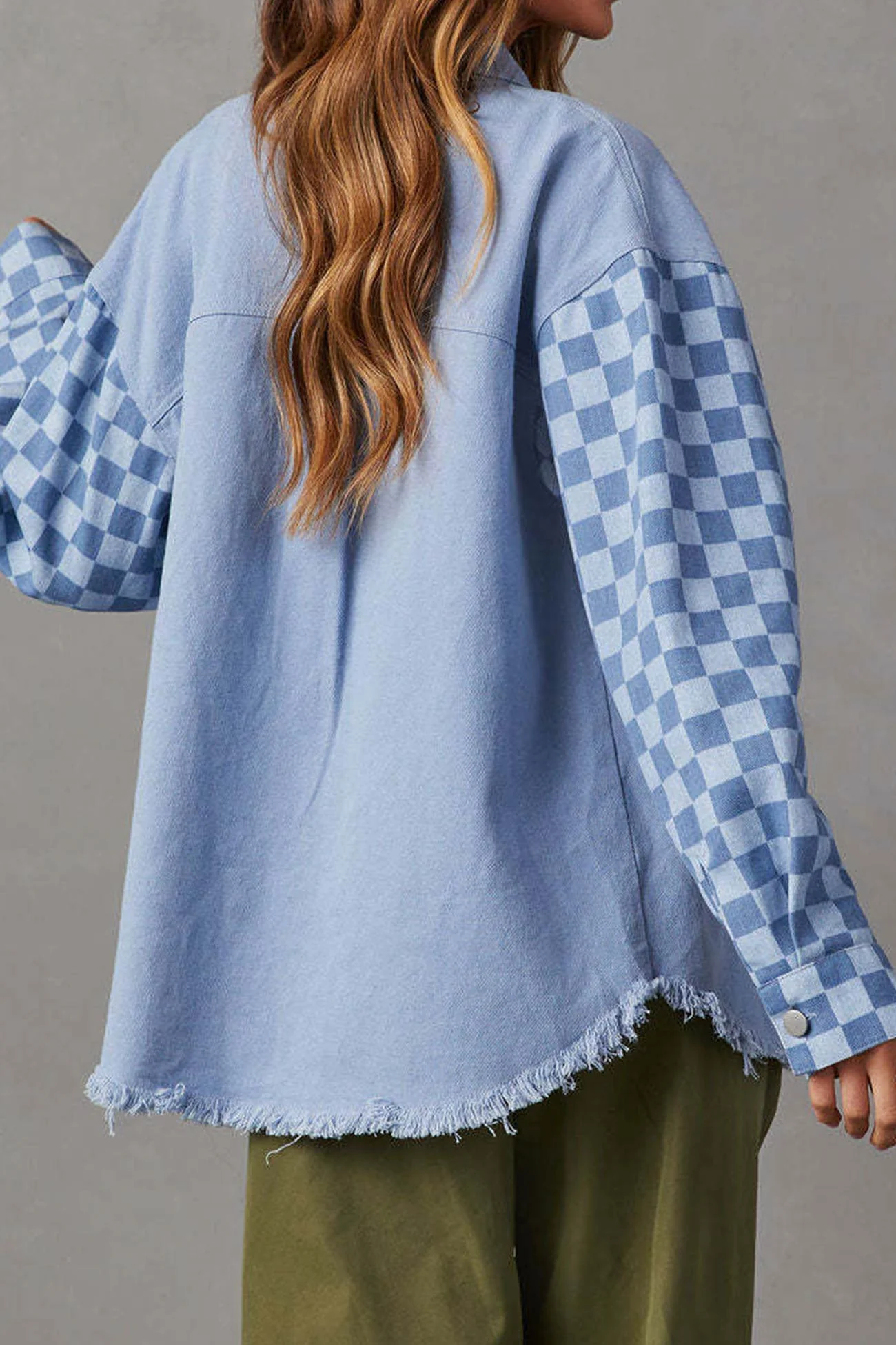 Melina | Used-look denim jacket with checkerboard patchwork - Image 4