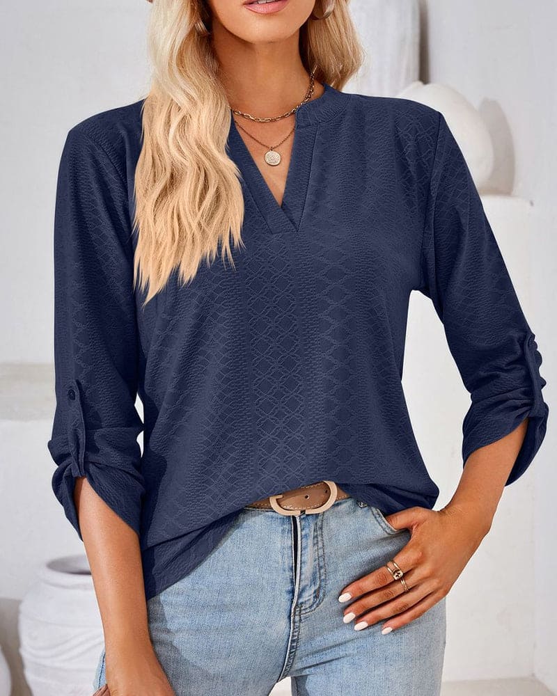Melissa® | Elegant Long-Sleeved V-Neck Blouse - Image 5