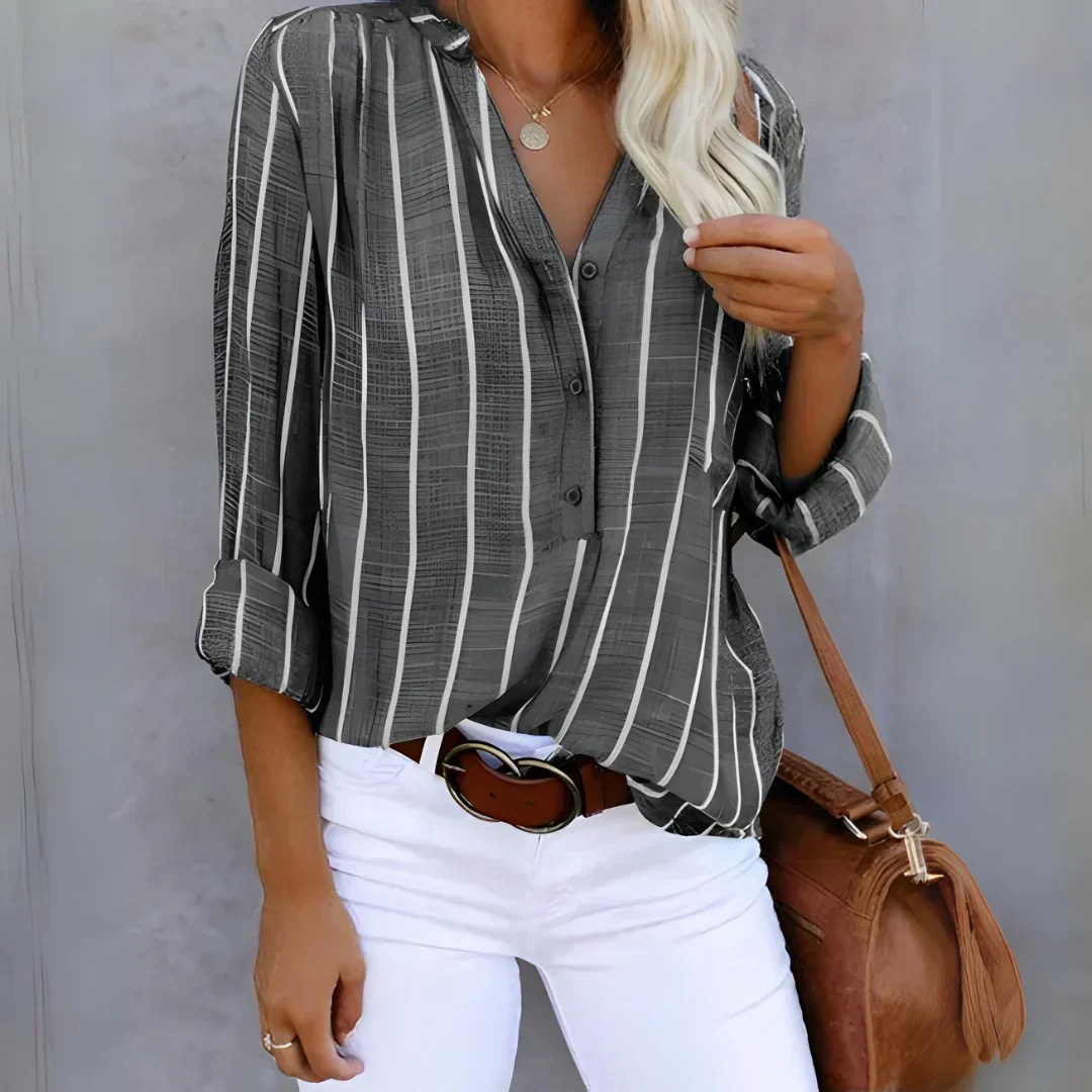 Mercedes® | Trendy Striped Blouse For Women - Image 4
