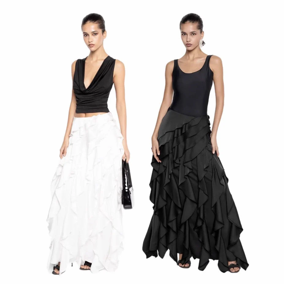 Mercedes® | Women'S Evening Dress With Flowing Ruffle Details - Image 4