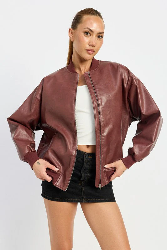 Mia | VINTAGE LEATHER BOMBER JACKET