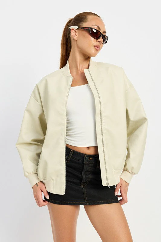 Mia | VINTAGE LEATHER BOMBER JACKET - Image 8
