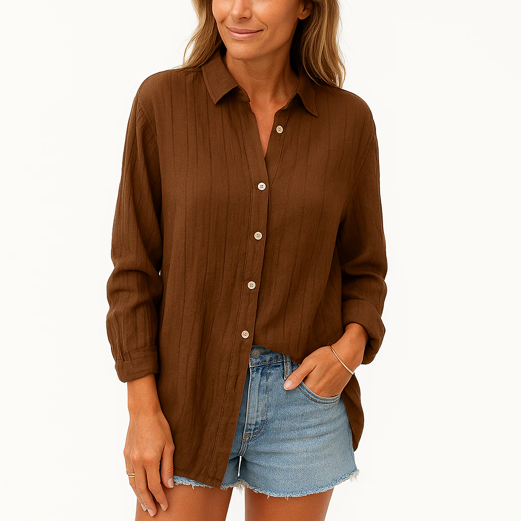 Micaela® | Model Ample Oversize Fermeture Boutonnée Lin - Image 6