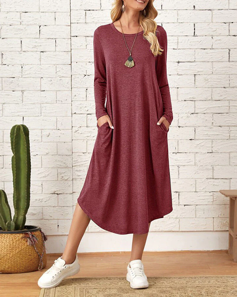 Mies® | Autumn And Long-Sleeved, Loosely Curved Dress - Image 10