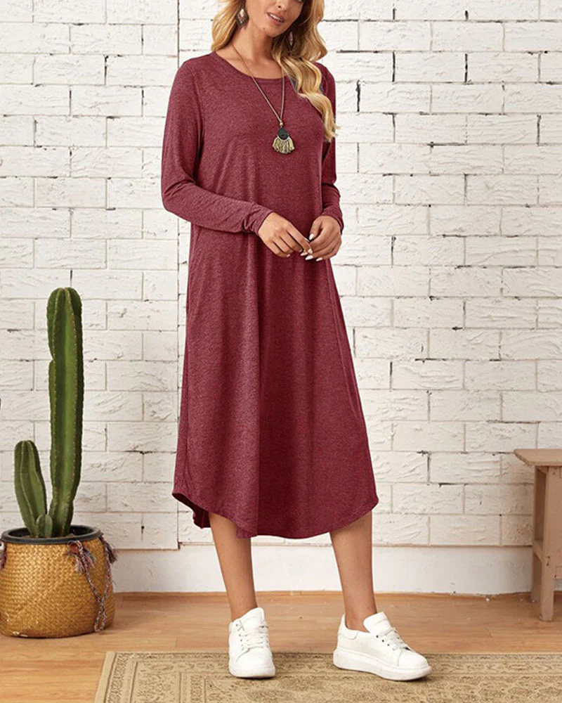 Mies® | Autumn And Long-Sleeved, Loosely Curved Dress - Image 12