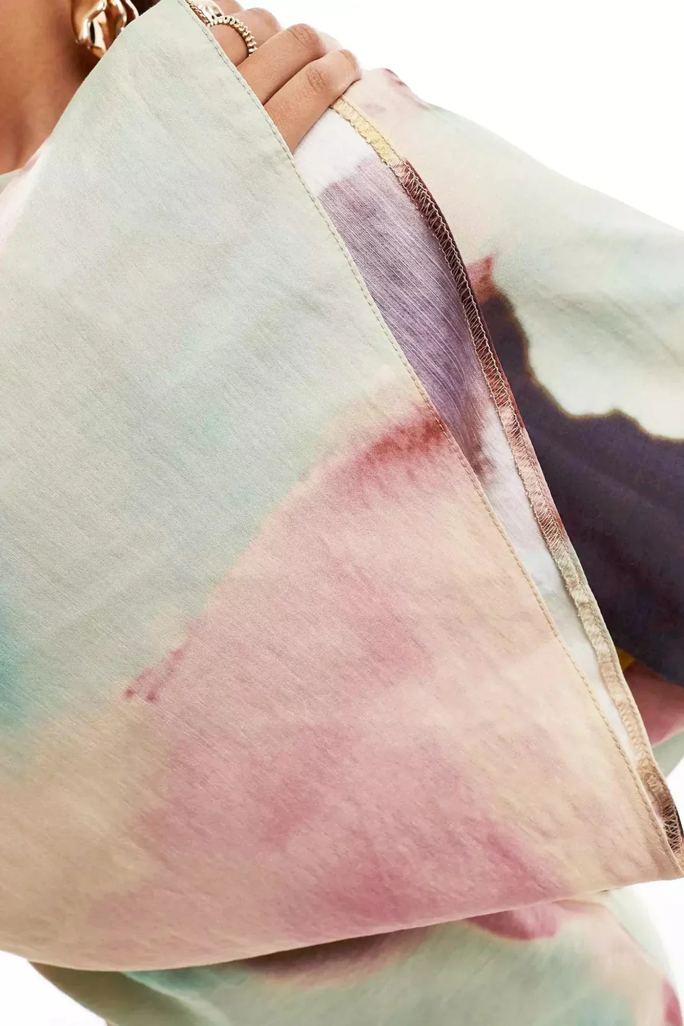 Mila® | Ultra-Long Dress With Abstract Watercolor Print - Image 3
