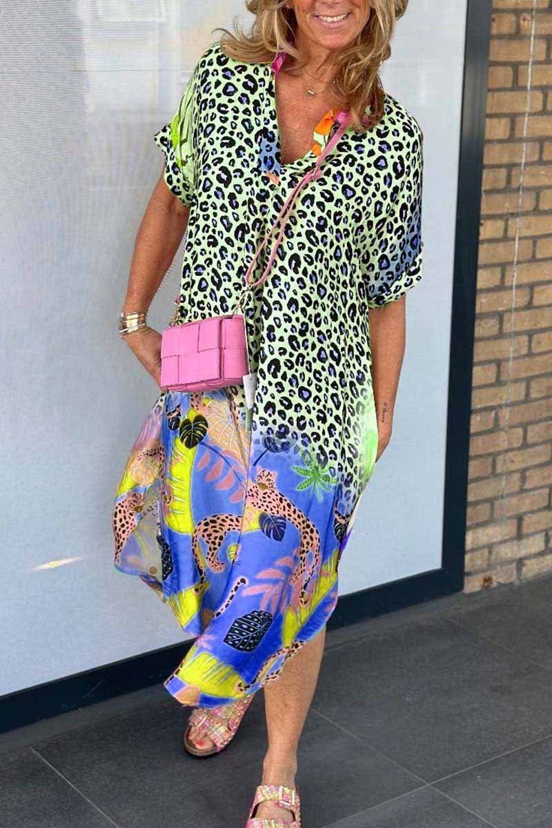 Milagros® | Casual Leopard Print Dress With Short Sleeves - Image 4