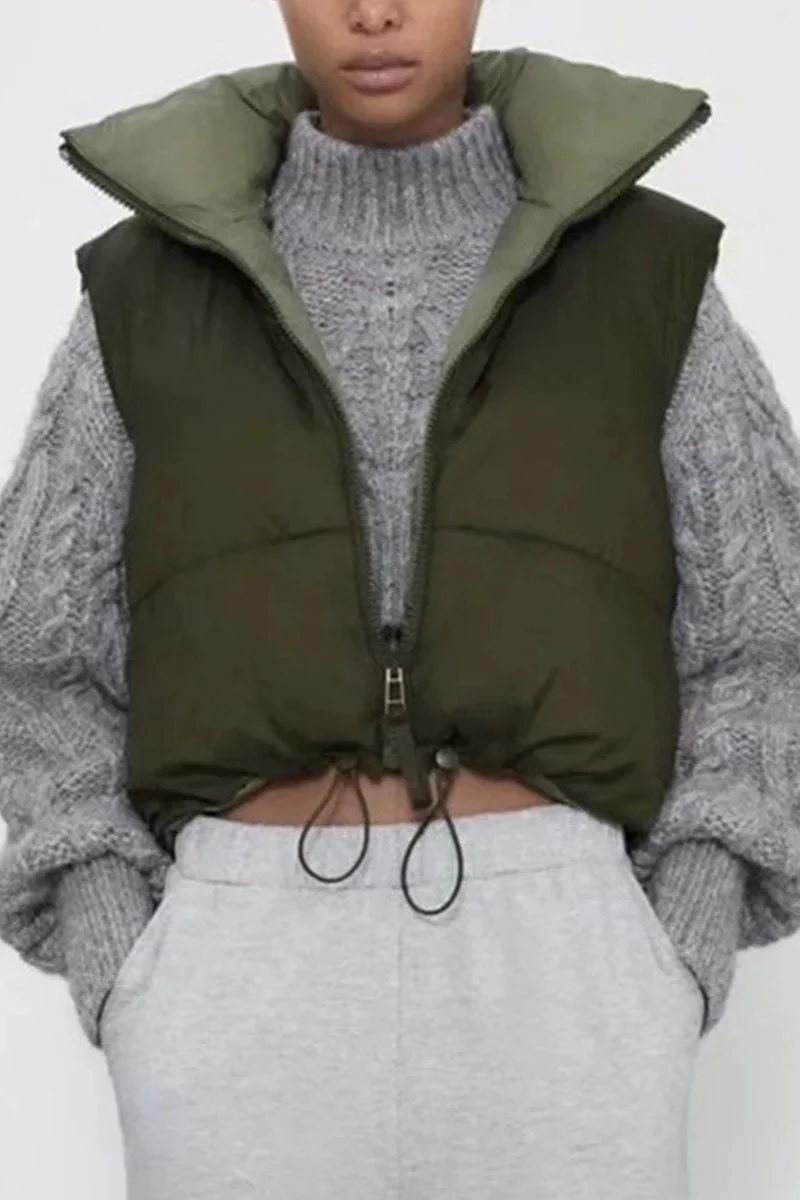 Milagros | Casual, simple tops with a fixed zipper and stand-up collar - Image 2