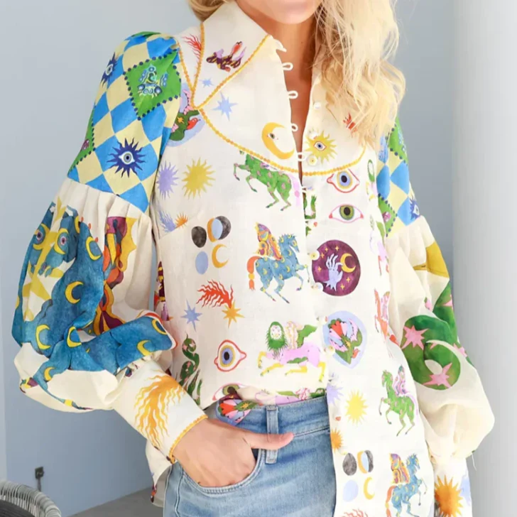 Milagros® | Printed Colorful Blouse - Image 7