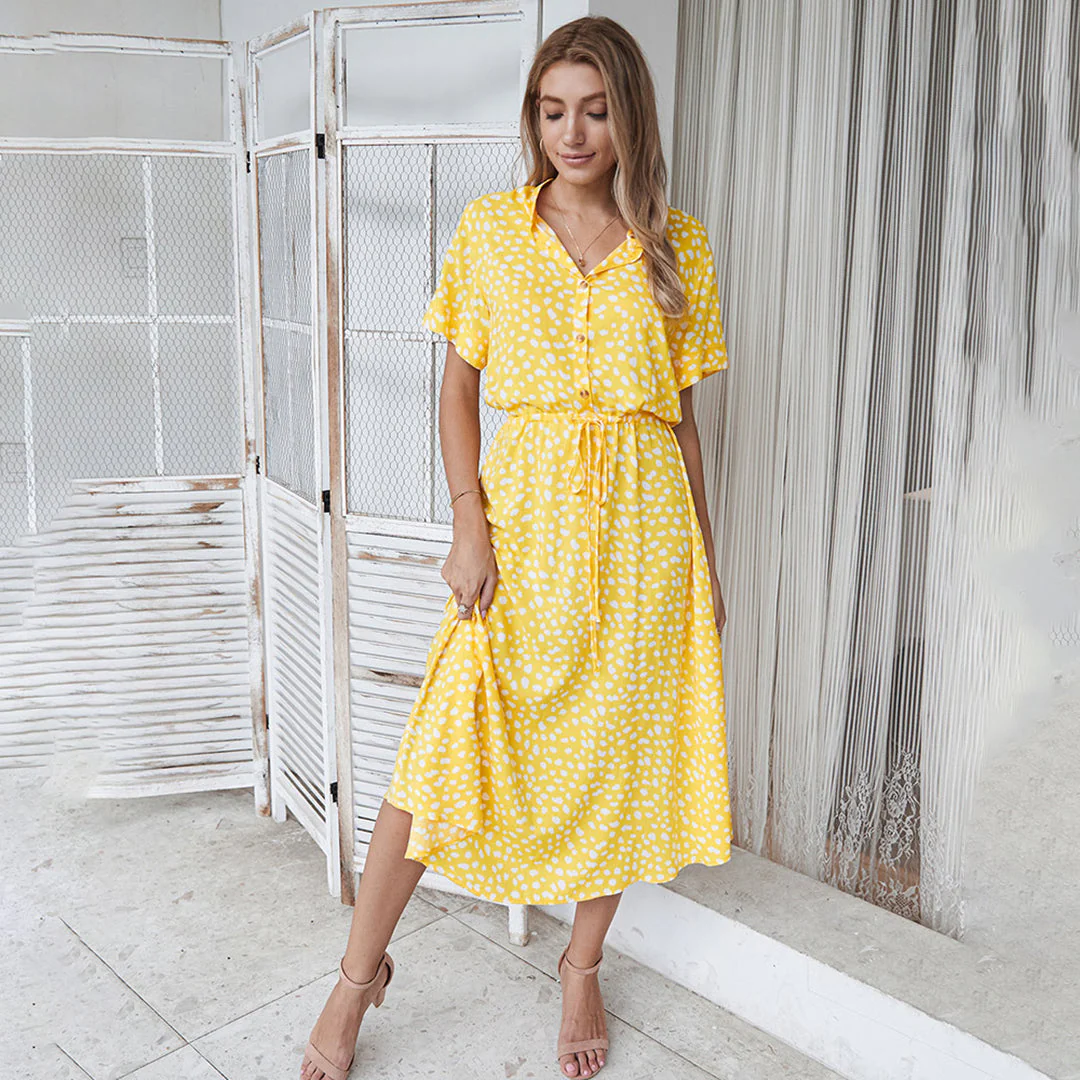 Milagros® | Printed V-Neck Dress - Image 3