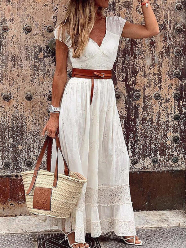 Milana® | Women V-Neck Lace Maxi Dress