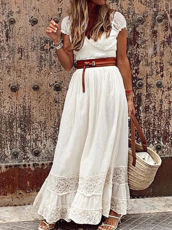 Milana® | Women V-Neck Lace Maxi Dress - Image 3