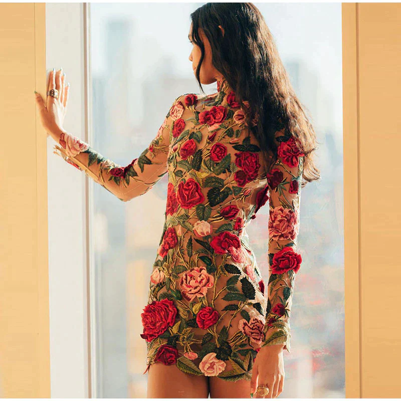 Mildred® | Floral Embroidery Cocktail Dress - Image 3