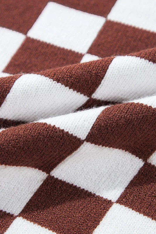 Milena | Checked crew neck sweater with dropped shoulders - Image 19