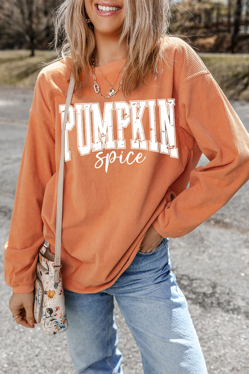 Milena | Long sleeve sweatshirt with letter graphic - Image 2