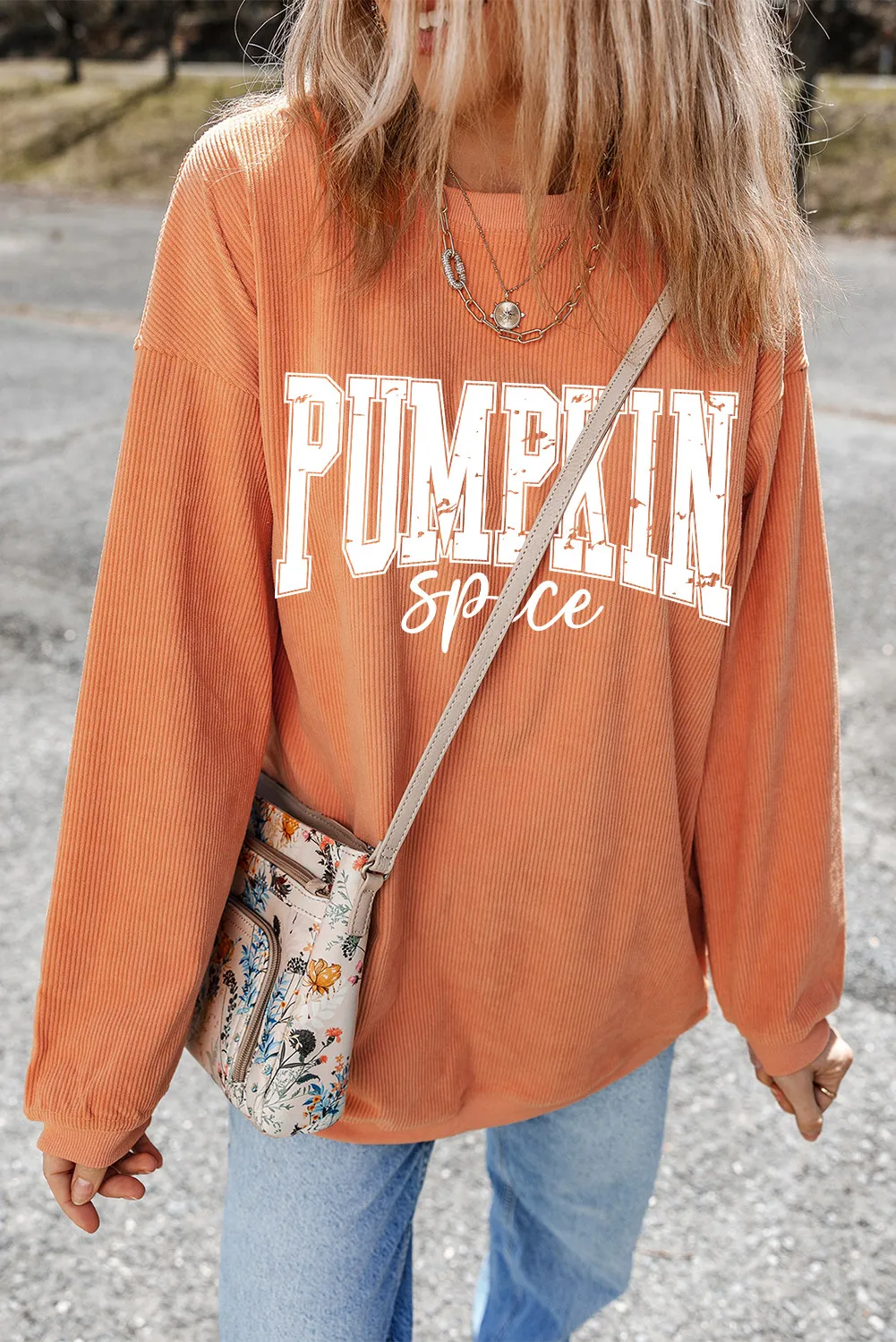 Milena | Long sleeve sweatshirt with letter graphic - Image 3