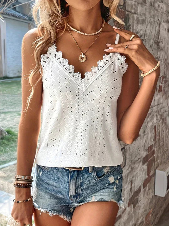 Mirella® | Elegant Sleeveless Lace Top - Image 2