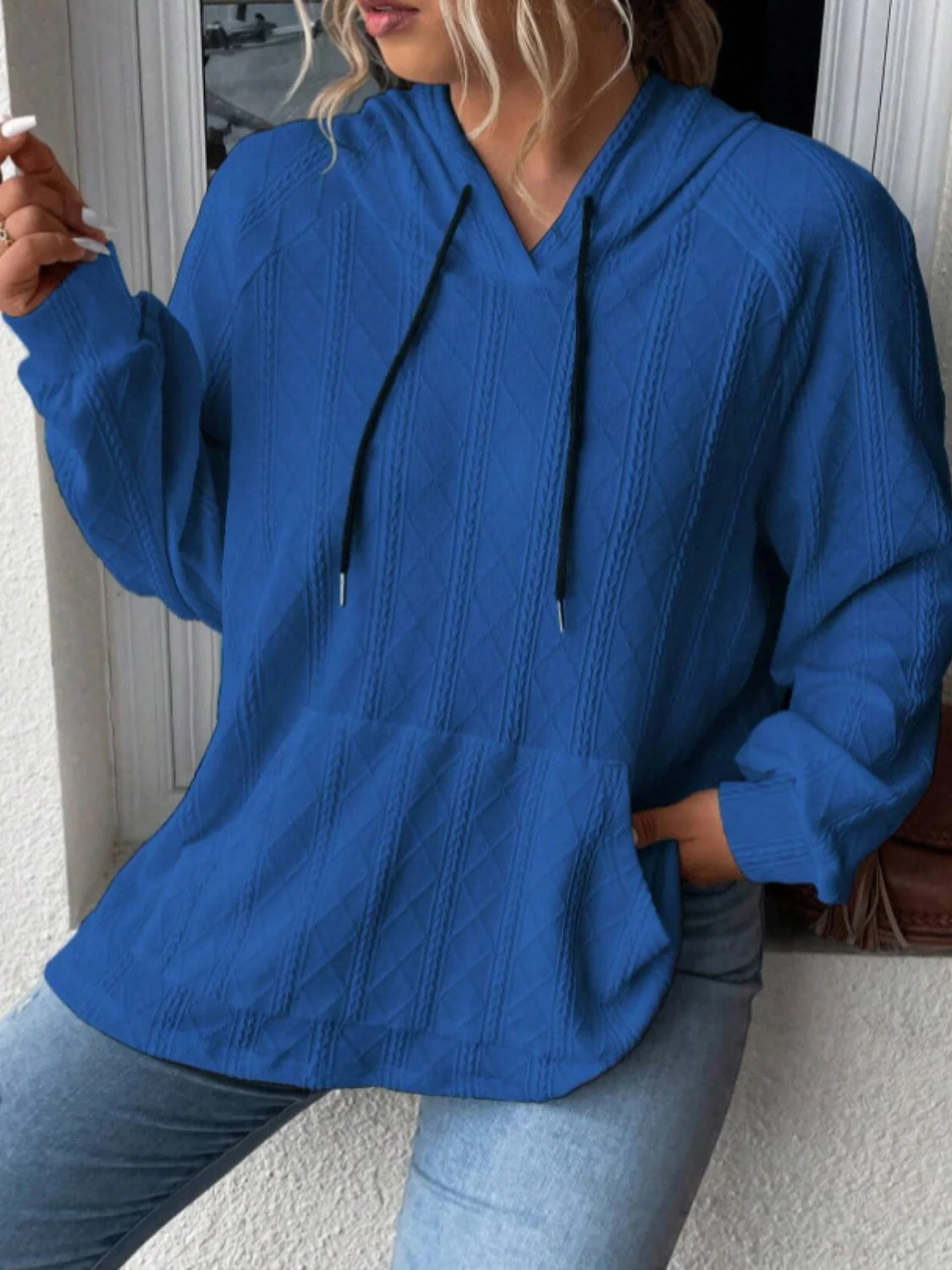 Miriam | Full size long sleeve drawstring hoodie - Image 9