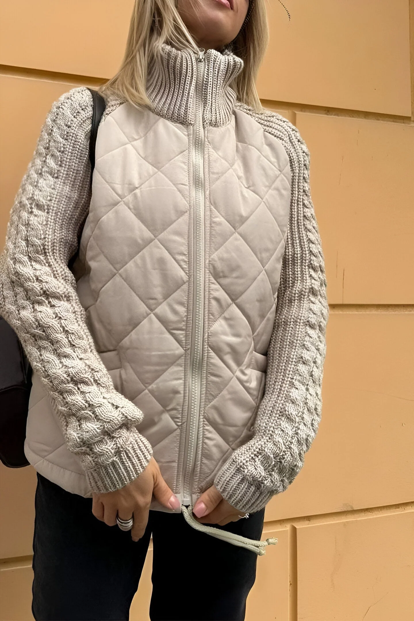 Miriam | Knitted patchwork zip jacket - Image 2