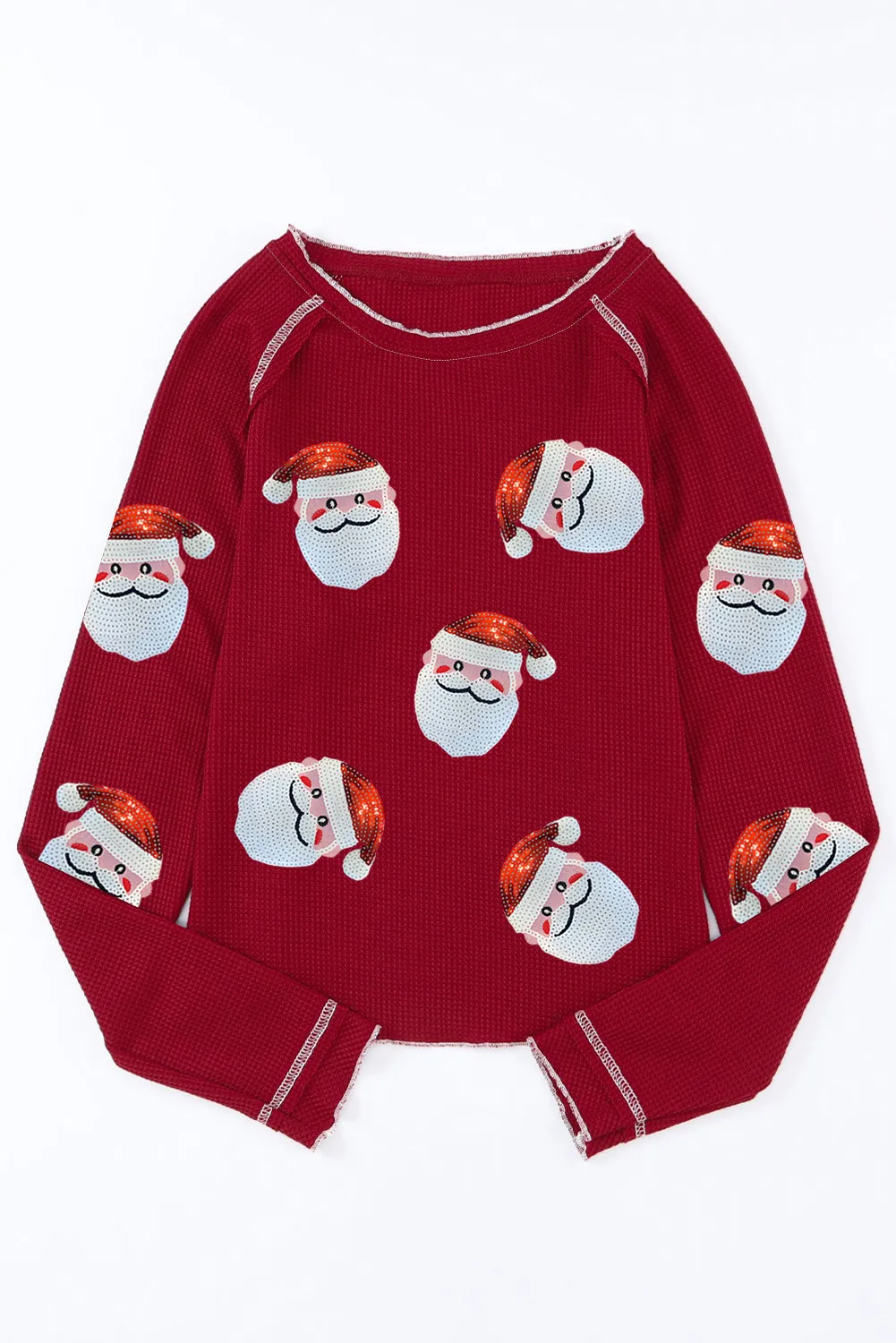 Miriam | Long sleeve blouse with Santa Claus crew neck and sequins - Image 4