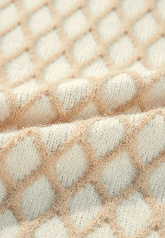 Miriam | Long-sleeved sweater with a stand-up collar and a diamond pattern - Image 8
