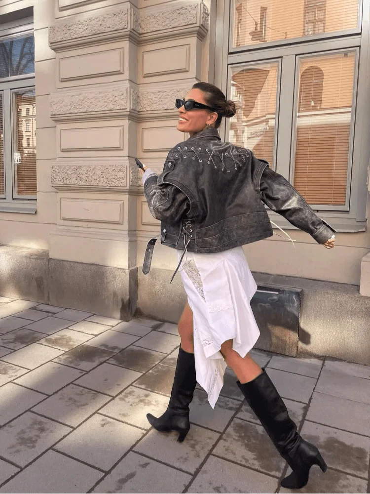 Miriam | Stylish leather jacket - Image 4