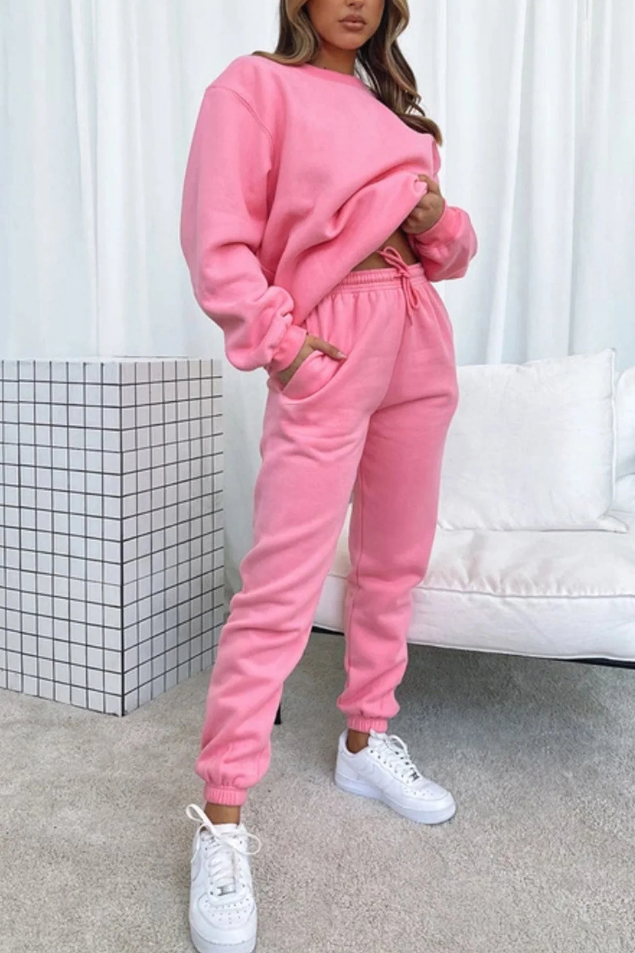 Mirjam | Solid sweatshirt pants set - Image 2