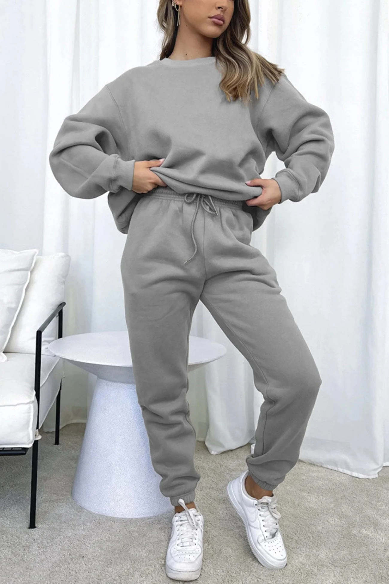 Mirjam | Solid sweatshirt pants set - Image 4