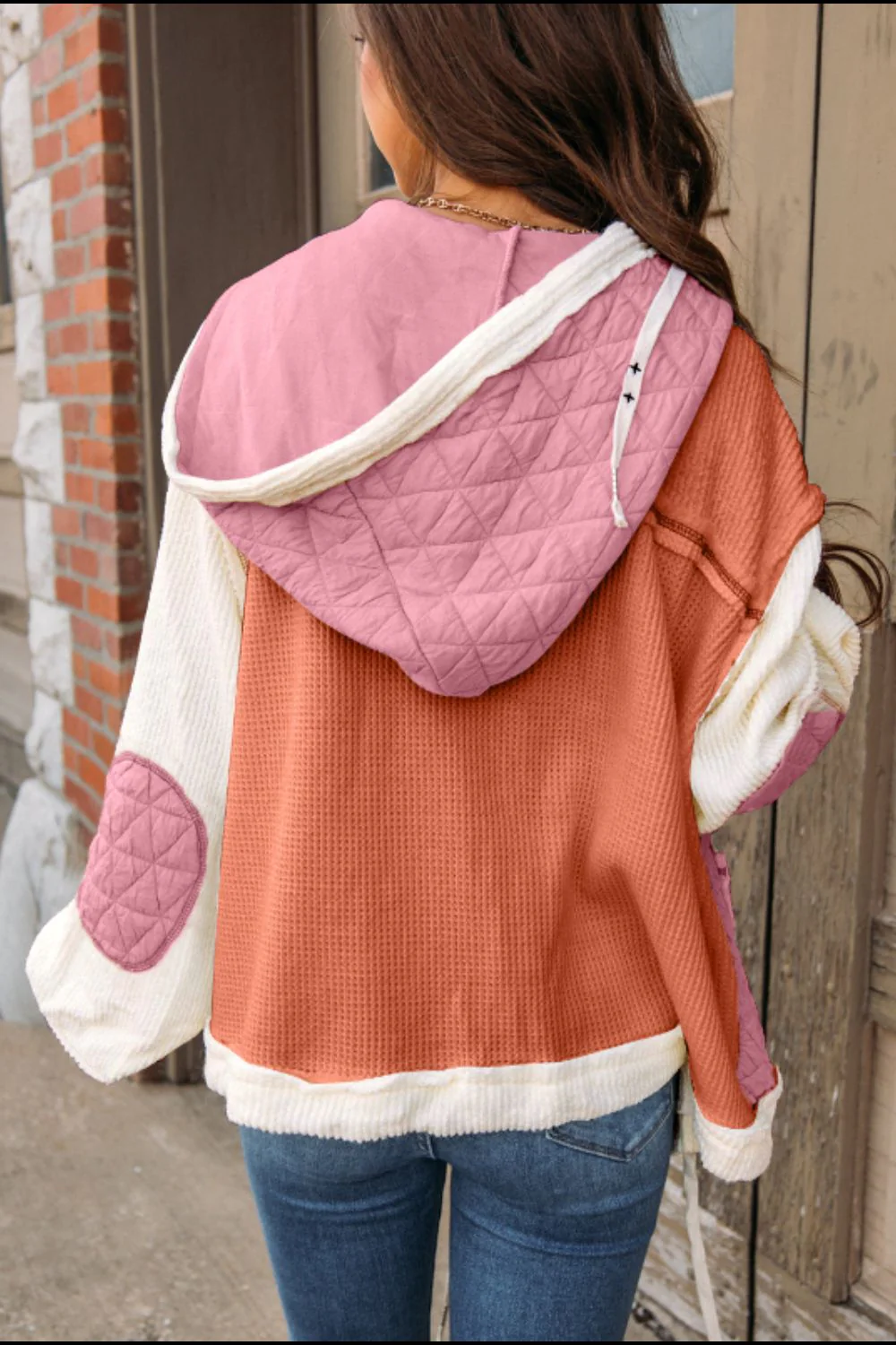Monica | Long-sleeved hooded jacket with drawstring and button placket - Image 5