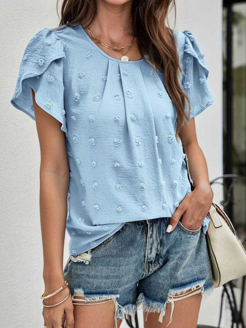 Mónica® | Swiss Dot Blouse With Petal Sleeves - Image 8