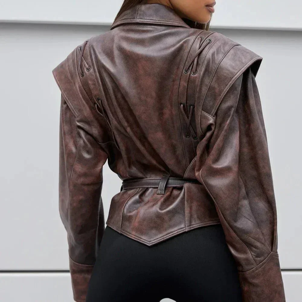 Monica® | Vintage V-neck coat - Image 3