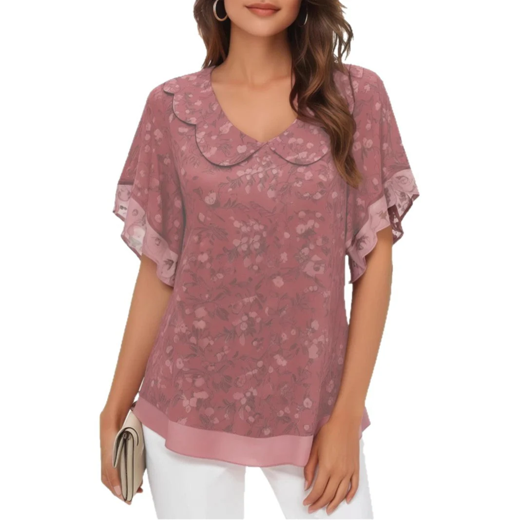 Mónica® | Women'S Blouse Top With Floral Design And Elegant Ruffle - Image 2