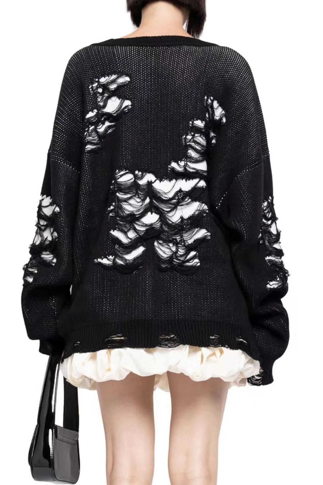 Monique | Contrast sweater with a distressed look - Image 7
