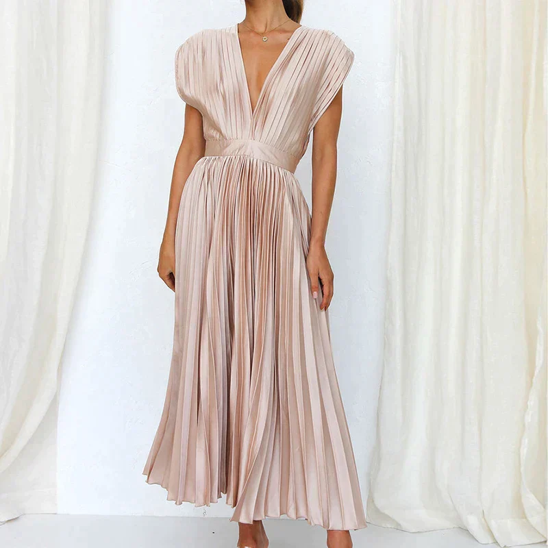 Montserrat® | V-Neck Maxi Dress With Pleats - Image 2