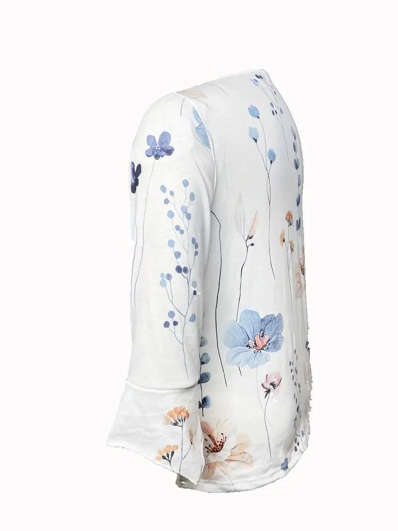 Morgan® | Floral Print Top With Buttons And Flared Sleeves - Image 2