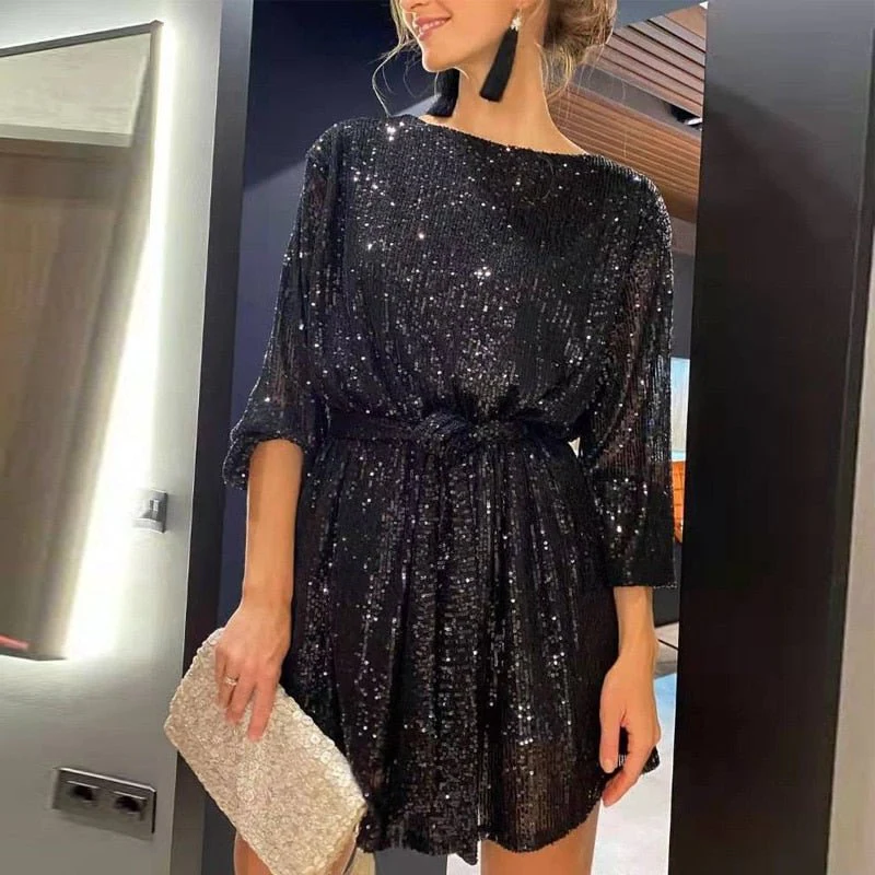 Myriam® | Glittery Sequin Party Dress